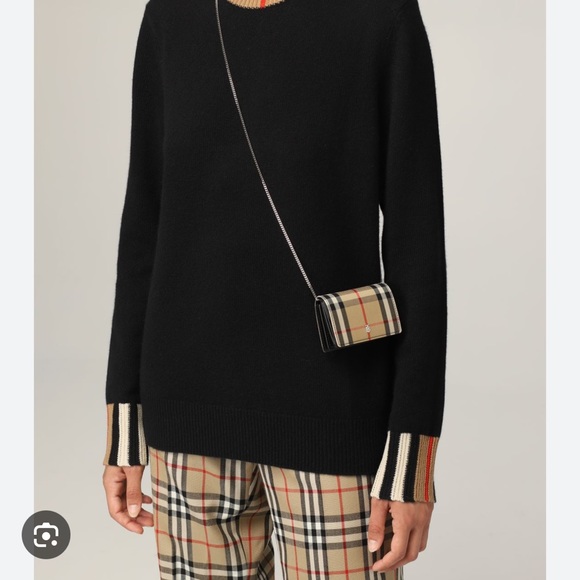 Burberry Jessie Vintage Check Card Case Holder on Chain - Picture 6 of 9